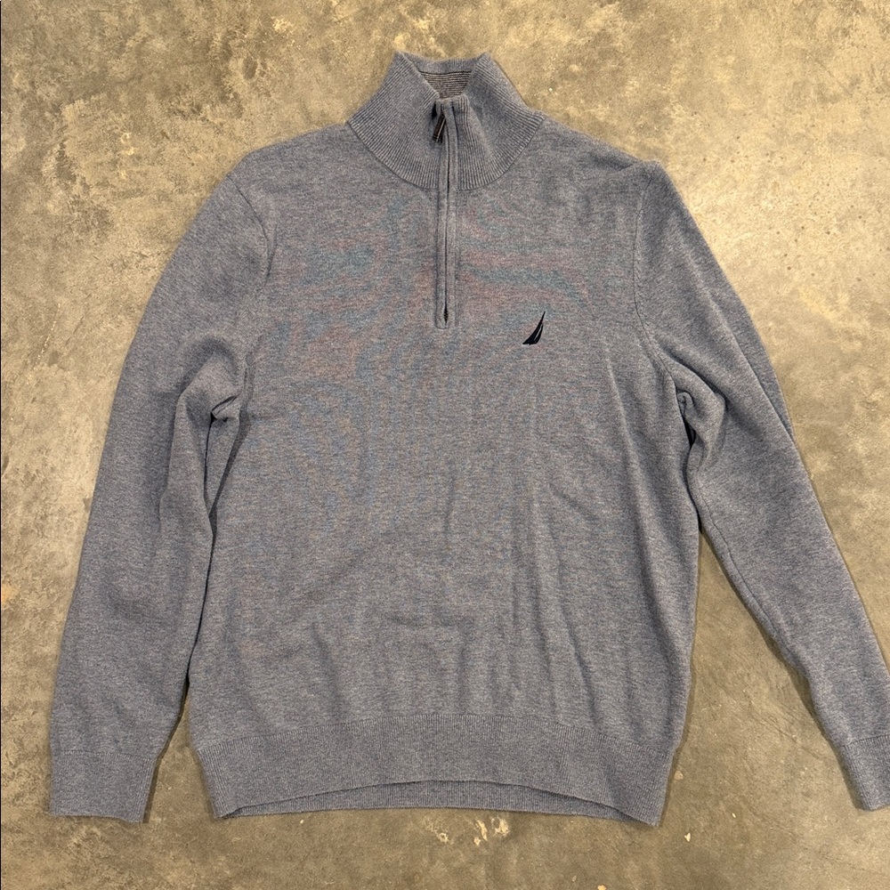 Nautica Men's Blue Zip-Up Sweater
